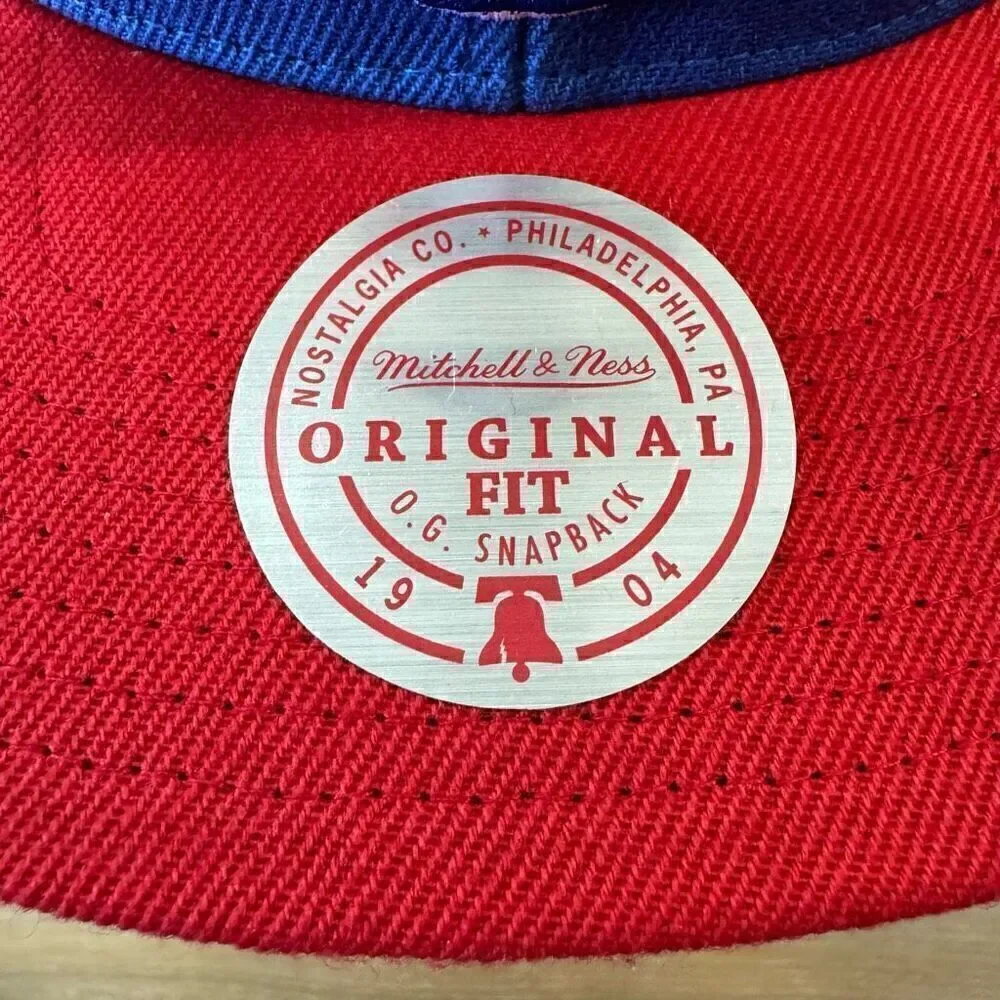 Mitchell & Ness Philadelphia 76ers Allen Iverson Edition Snapback Hat Blue Red